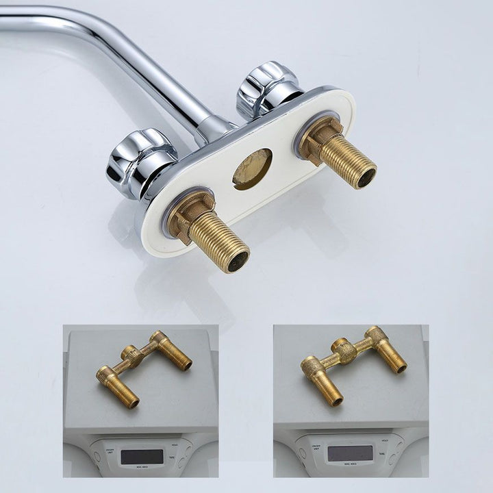 Lisslune | Three-Hole Centerset Bathroom Sink Faucet Contemporary Brass Faucet