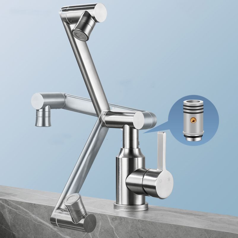 Lisslune | Swivel spout vessel sink faucet stainless steel lever handle sink faucet with water hose
