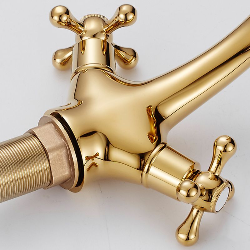 Lisslune | Centered Basin Faucet Single Hole Bathroom Faucet with 2 Cross Handles