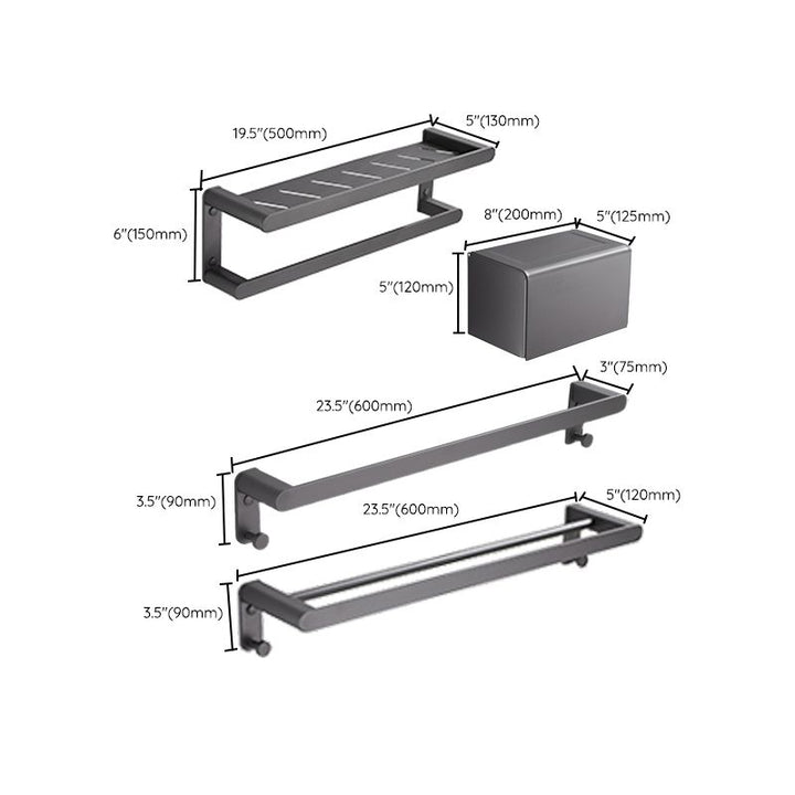 Lisslune | Modern Gray Bathroom Accessory As a Single Piece or As a Set Made of Metal