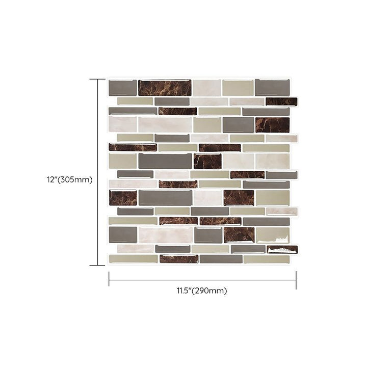Lisslune | Modern Peel & Stick Mosaic Tile PVC Herringbone Peel and Stick Wall Tile