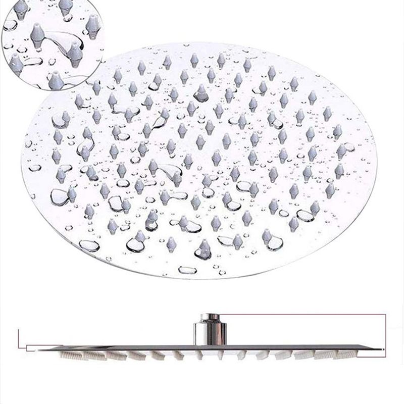 Lisslune | Round Dual Shower Head Stainless Steel 5 Spray Patterns Wall Mounted Shower Head