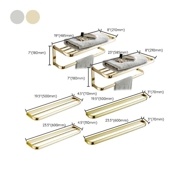 Lisslune | Chrome/Gold Bathroom Accessories Set Modern Metal Bathroom Hardware Set