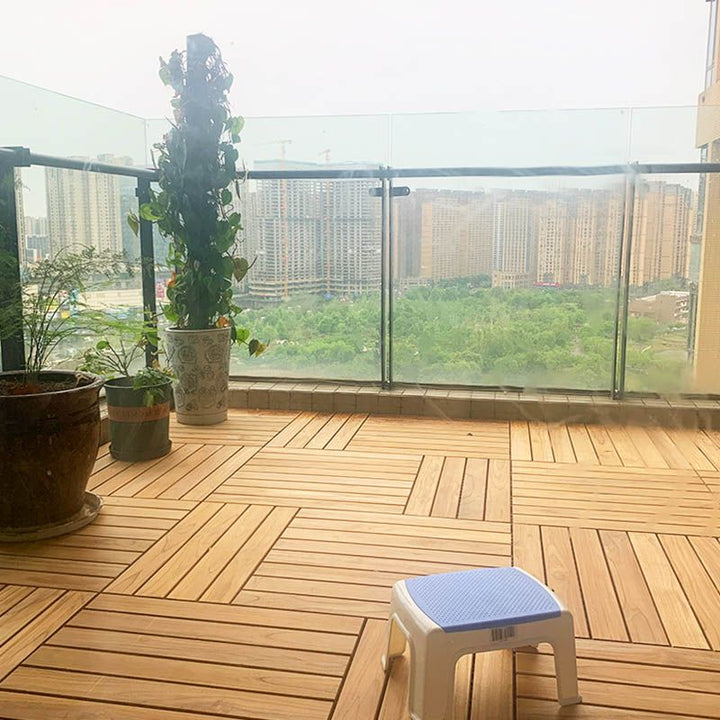 Lisslune | Connected outdoor floor tiles wooden planks