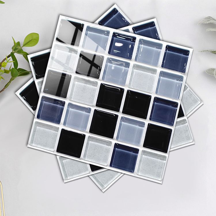 Lisslune | Square Peel and Stick Tile Grid Mosaic Tiles Interior Wallpaper