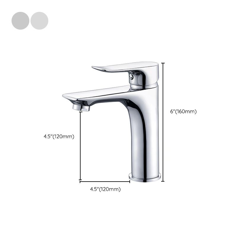 Lisslune | Basic Metal Washbasin Faucet Silver Bathroom Faucet with Lever Handle