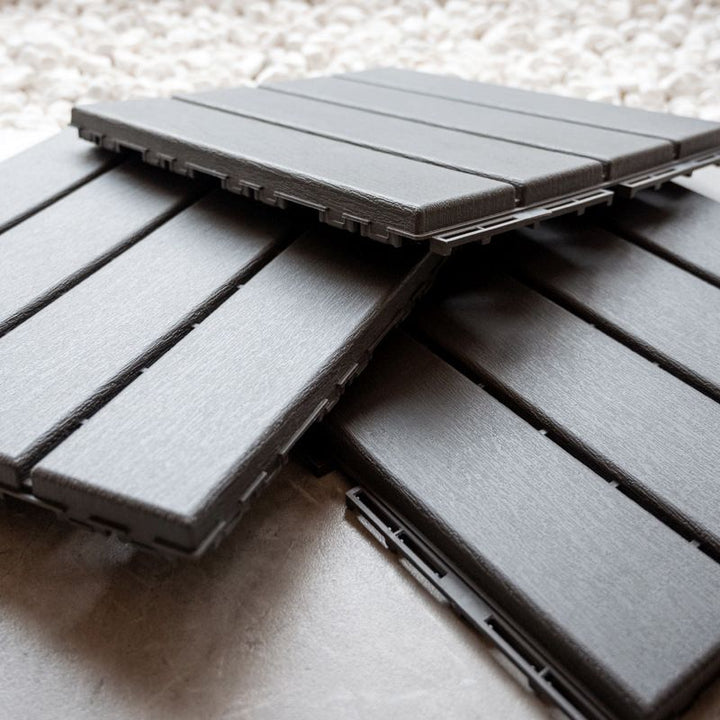 Lisslune | Contemporary square wooden tile smooth brown engineered wood for patio garden