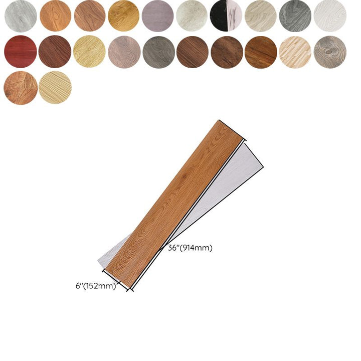Lisslune | Smooth PVC Flooring Peel and Stick Wood Look Rectangular Vinyl Floor