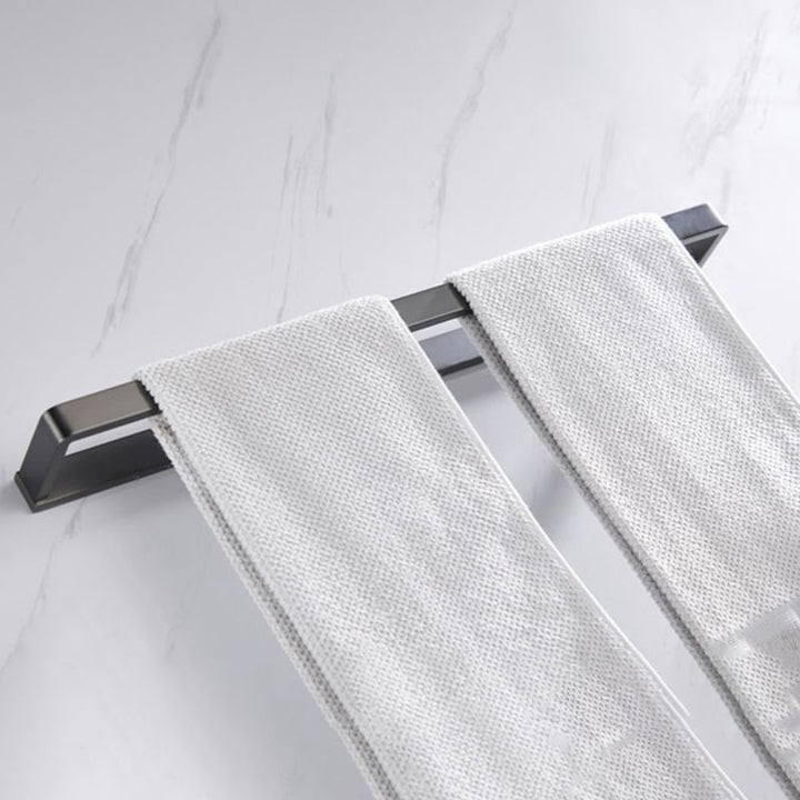 Lisslune | Gray 5-piece modern bathroom accessory set made of stainless steel