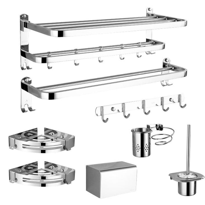 Lisslune | Modern Stainless Steel Bathroom Accessories Towel Bar Bathroom Set