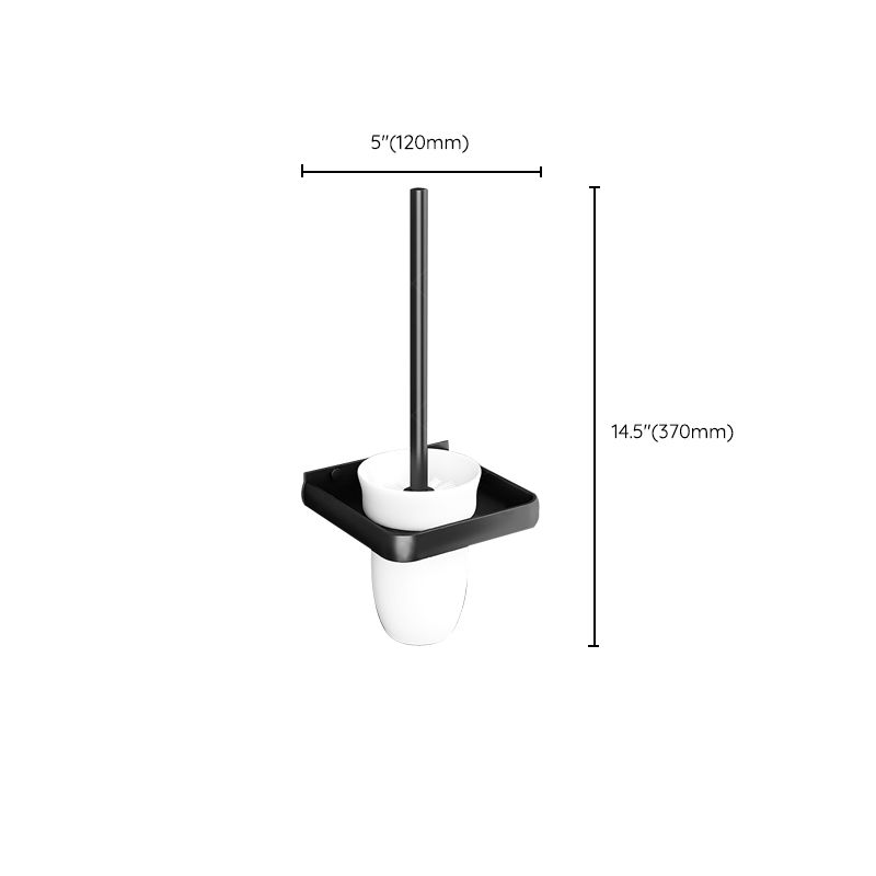 Lisslune | Black Aluminum Bathroom Accessory Set Modern Bathroom Shelf / Towel Bar & Paper Holder