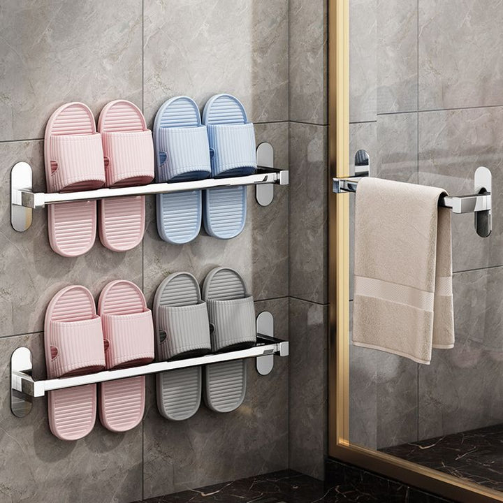 Lisslune | 2-Piece Stainless Steel Slip-Resistant Modern Chrome Bathroom Hardware Set