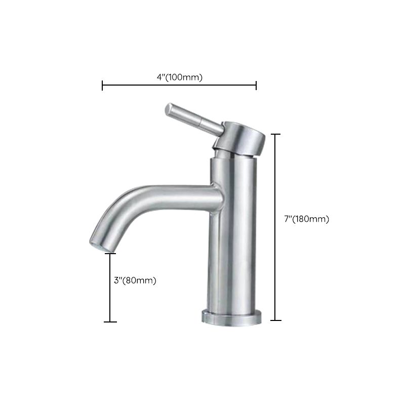 Lisslune | Stainless Steel Bathroom Faucet Chrome Lever Handle Sink Faucet with 1 Hole