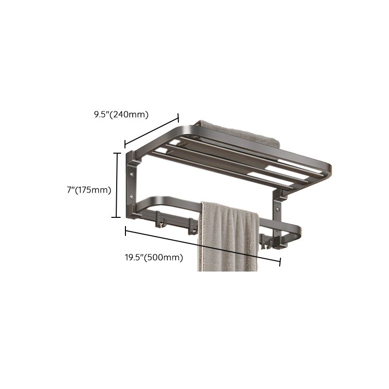 Lisslune | Modern Bathroom Accessory Set Gray Towel Bar Bathroom Shelf Bathroom Hardware