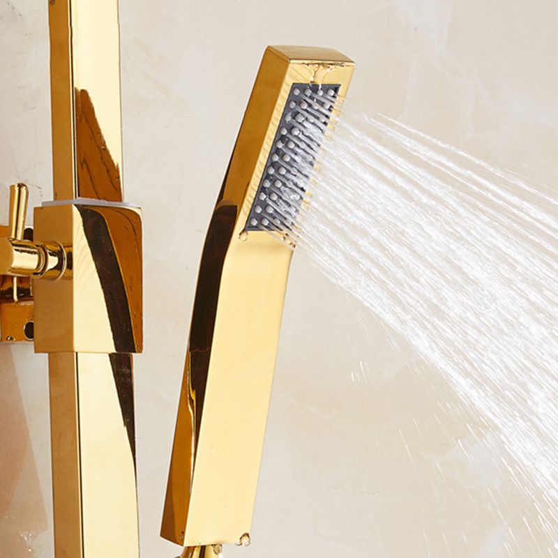 Lisslune | Contemporary Shower Head Square Golden Bathroom Handheld Shower