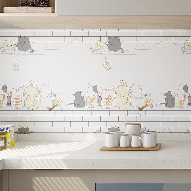Lisslune | Modern Peel and Stick Back Wall Tile PVC Rectangular Wallpaper