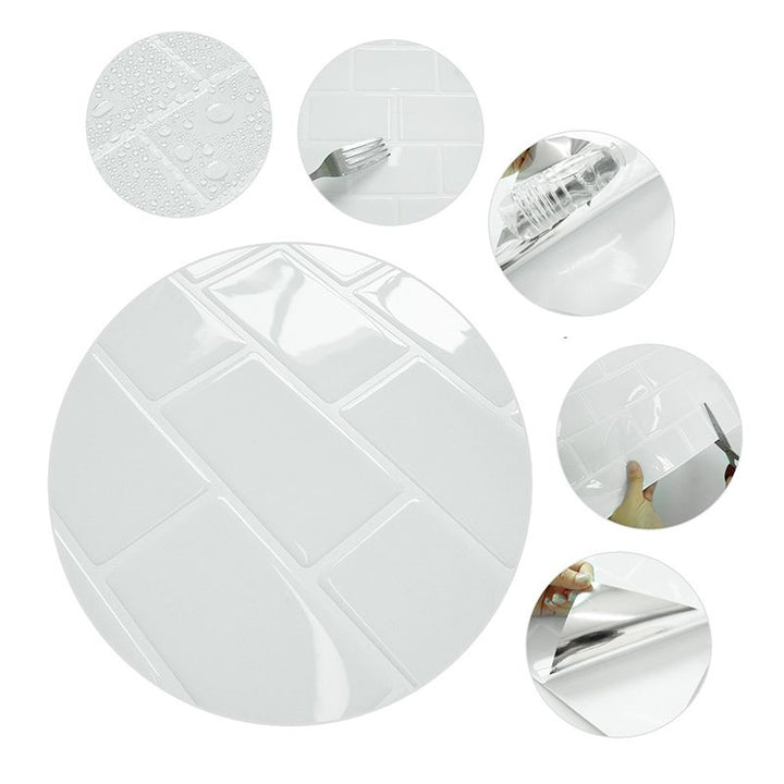 Lisslune | Solid Peel & Stick Subway Tile Scratch Resistant PVC Rectangle Peel and Stick Wall Tile