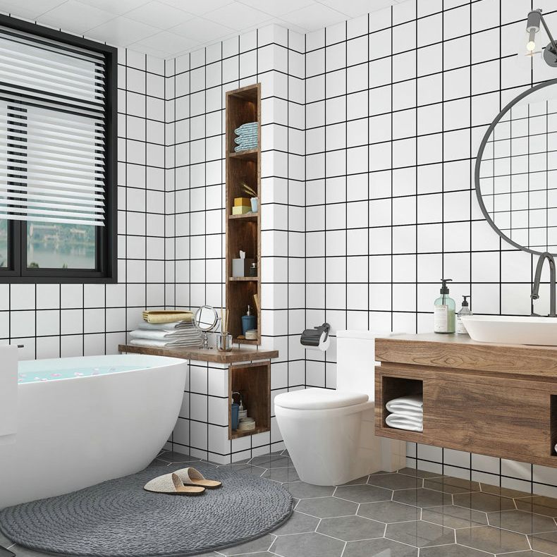 Lisslune | Floor Wall Tiles Marble Pattern Wallpaper Rectangular Bathroom Kitchen Wallpaper