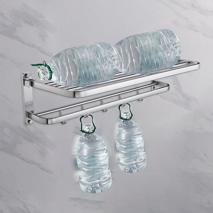 Lisslune | Contemporary bathroom accessory set made of aluminum with towel holder/bath shelf