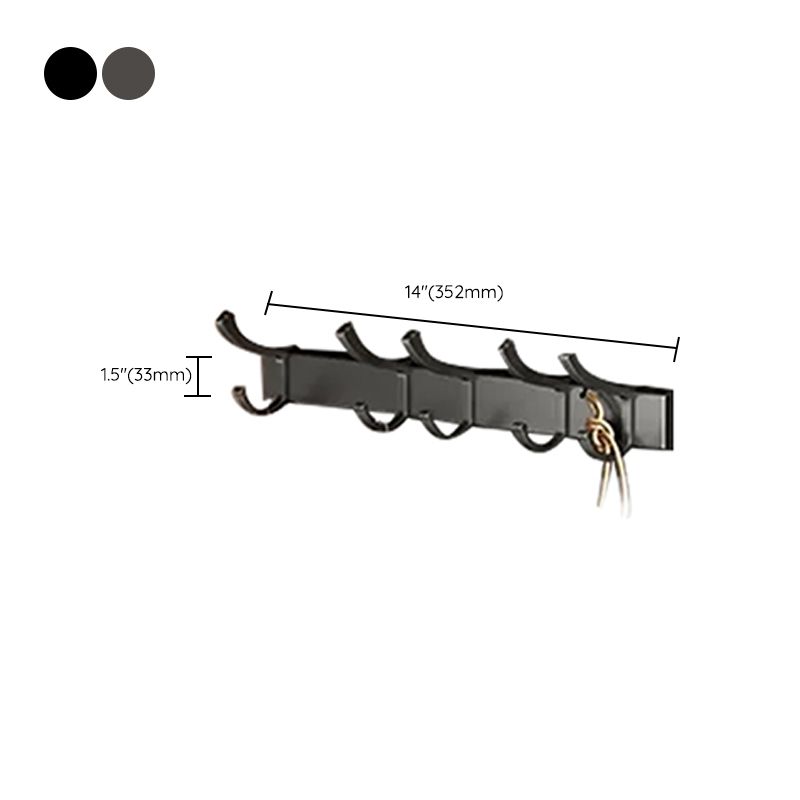 Lisslune | Contemporary bathroom accessory set made of matte stainless steel-aluminum with bathrobe hook/towel bar
