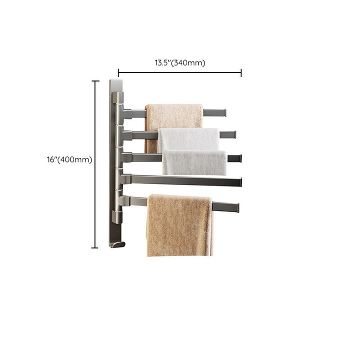 Lisslune | Contemporary Gray Bathroom Accessory Set Aluminium Towel Holder