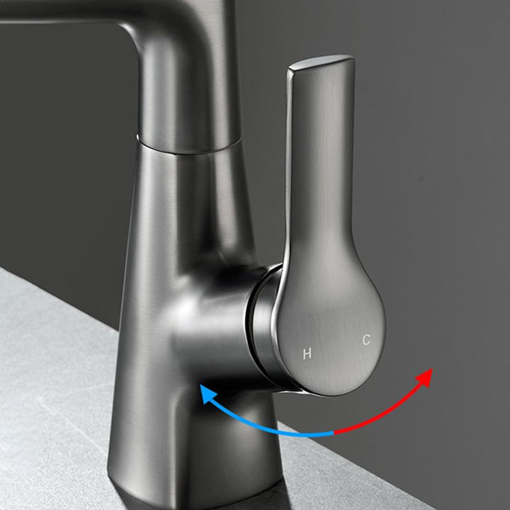 Lisslune | Modern 1-Lever Sink Faucet Round Basin Faucet Brass
