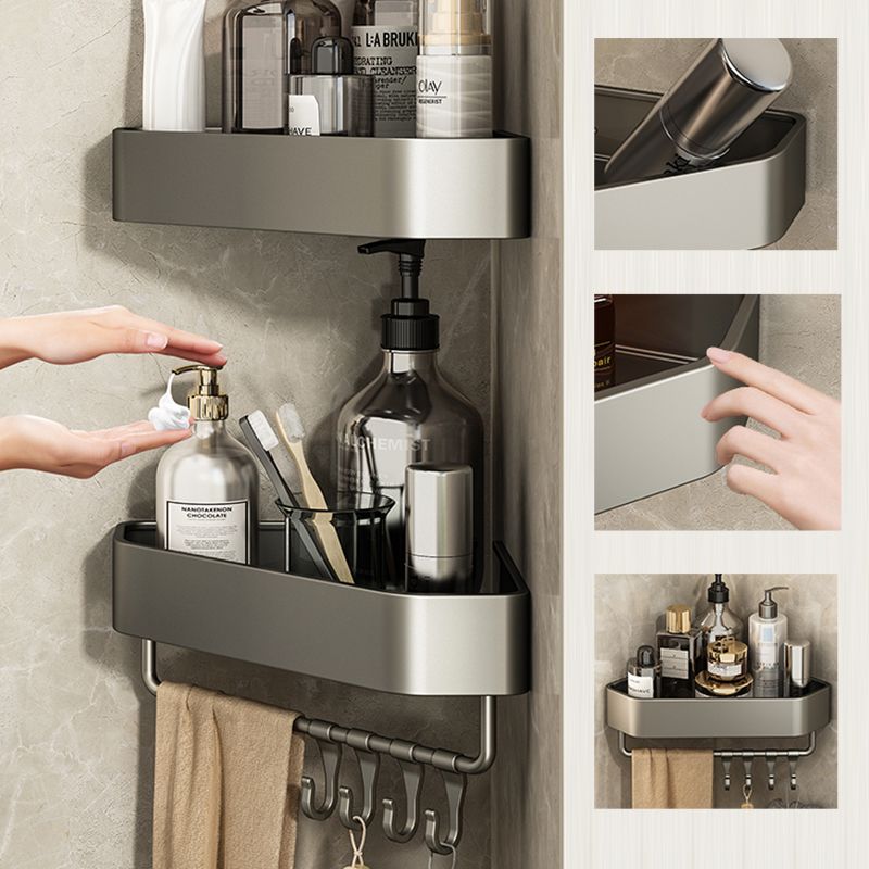 Lisslune | Adhesive Holder Metal Bathroom Accessory Single Piece or in Set with Shelf