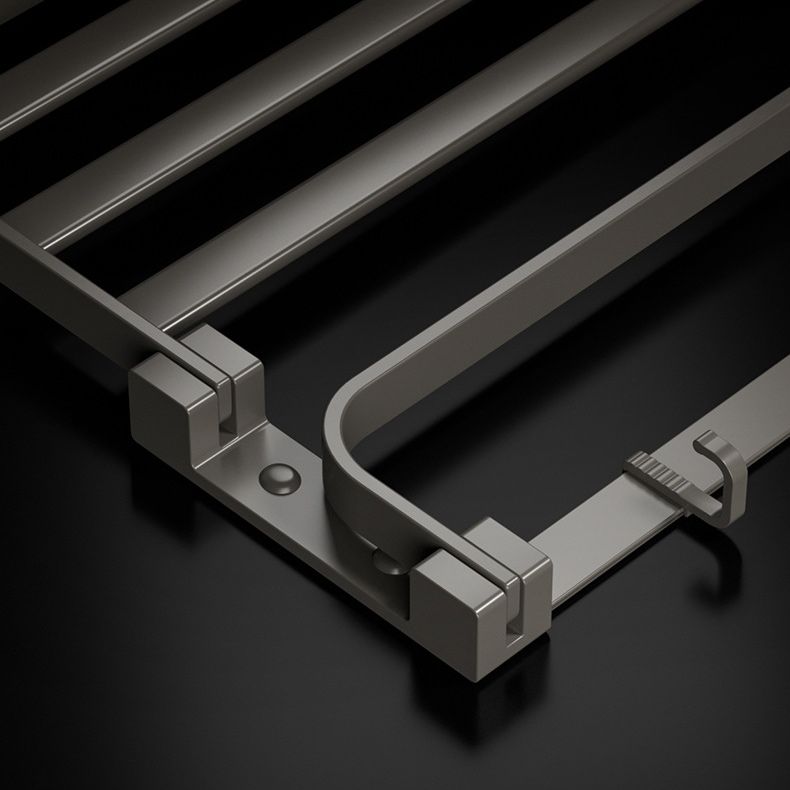 Lisslune | Modern Gray Bathroom Accessories Set Aluminum Stainless Steel Bathroom Shelf/Towel Hooks/Towel Bar
