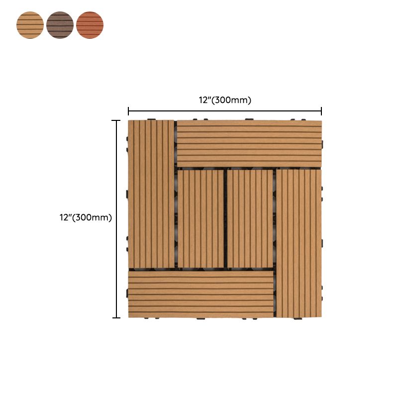 Lisslune | 30 cm x 30 cm Square PVC Terrace Tiles Snap Installation Outdoor Floor Tiles