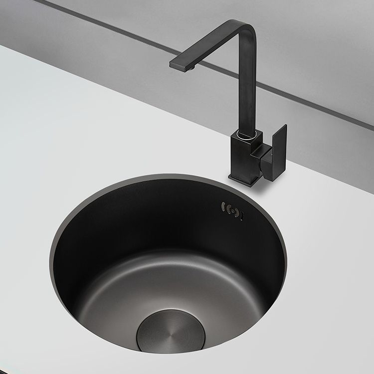 Lisslune | Kitchen Sink Round Single Bowl Color and Scratch Resistant Under-mounted Stainless Steel Kitchen Sink