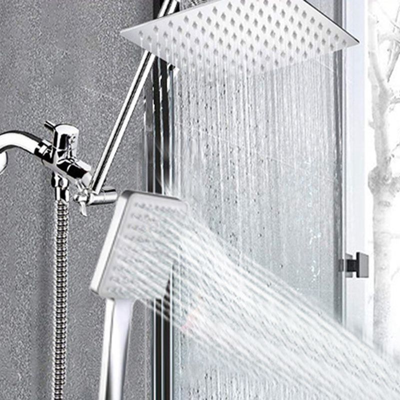 Lisslune | Contemporary Shower Combination Dual Shower Head Ceiling Mounted Metal Square Shower Head