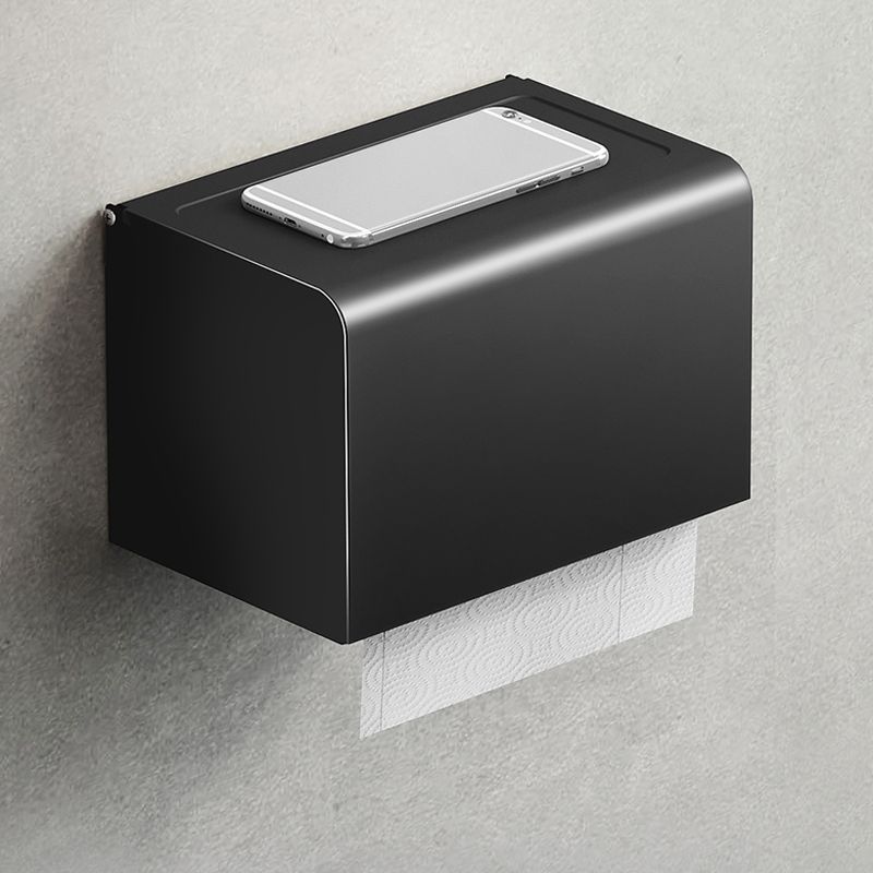 Lisslune | Contemporary bathroom accessory set with black surface and bath shelf/towel bar