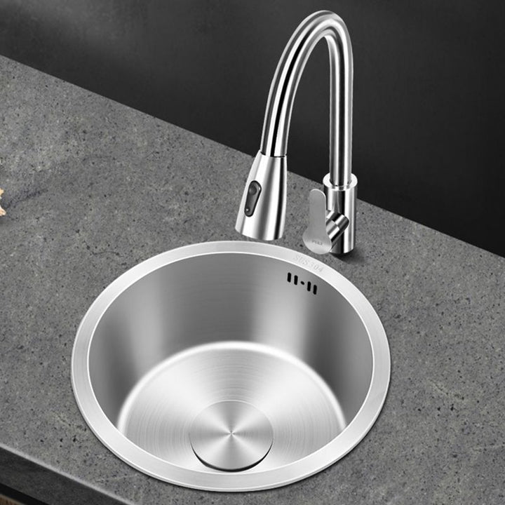 Lisslune | Contemporary Style Kitchen Sink Stainless Steel Round Kitchen Sink