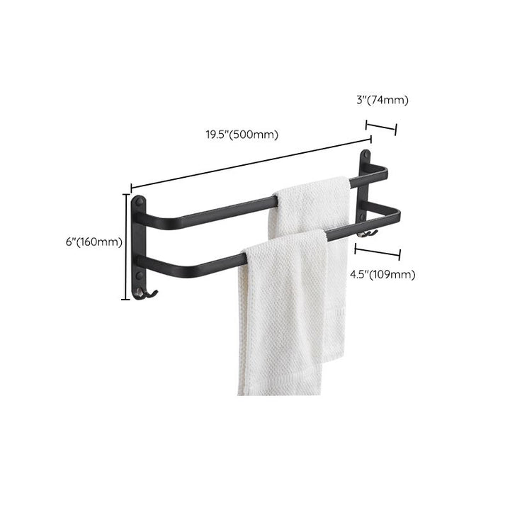 Lisslune | Modern black aluminum bathroom accessory set towel bar bathroom fittings