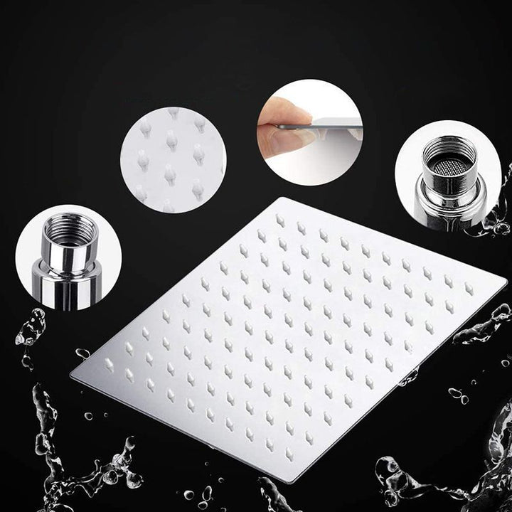 Lisslune | Modern Pull-Down Dual Showerhead Square High Arch Showerhead Combination