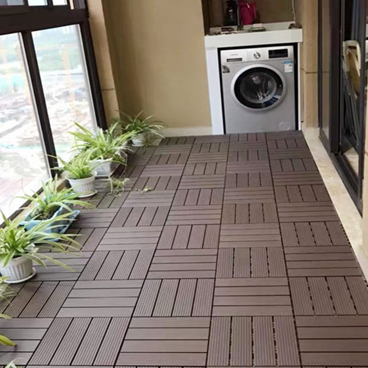 Lisslune | Waterproof Decking Board Strips Composite Square Outdoor Decking Tile Terrace