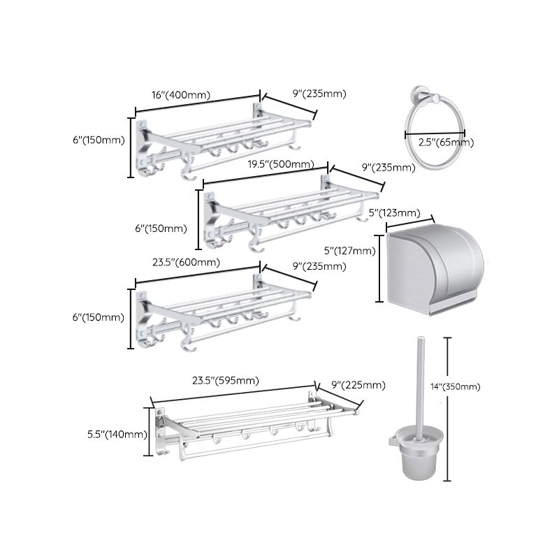 Lisslune | Modern Bathroom Accessories Hardware Set Silver Bathroom Accessories Kit