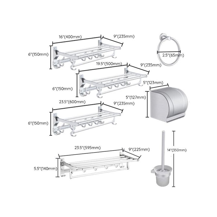 Lisslune | Modern Bathroom Accessories Hardware Set Silver Bathroom Accessories Kit