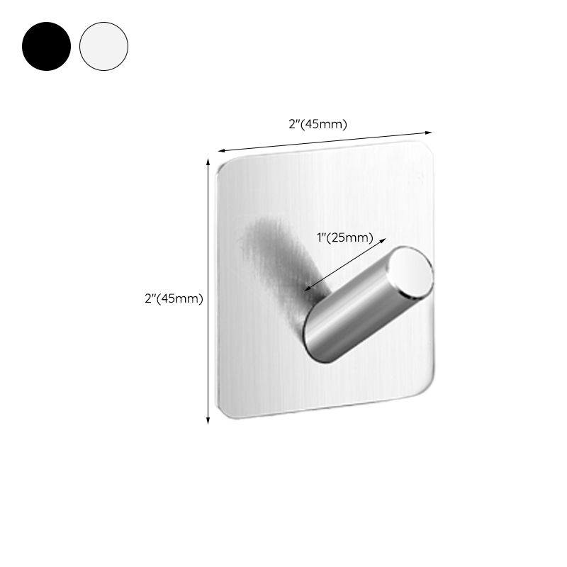 Lisslune | Modern Bathroom Hardware Set made of Stainless Steel Brushed Chrome Towel Bar/Ring & Bathrobe Hook