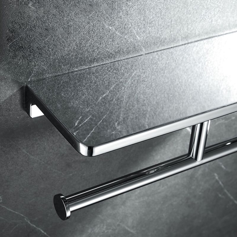 Lisslune | Contemporary 2-piece Bathroom Set in Polished Chrome Stainless Steel Toilet Paper Holder