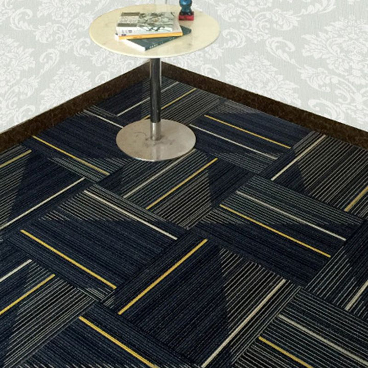 Lisslune | Dark Color Level Loop Carpet Tile Non-Slip Self-Adhesive Indoor Office Carpet Tiles