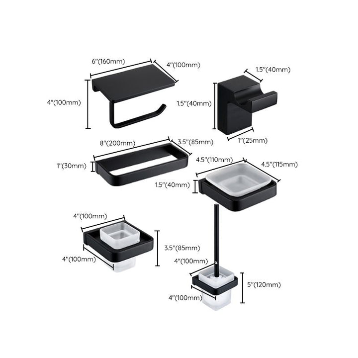 Lisslune | Black Bathroom Accessories Hardware Set with Towel Bar and Bathroom Shelf