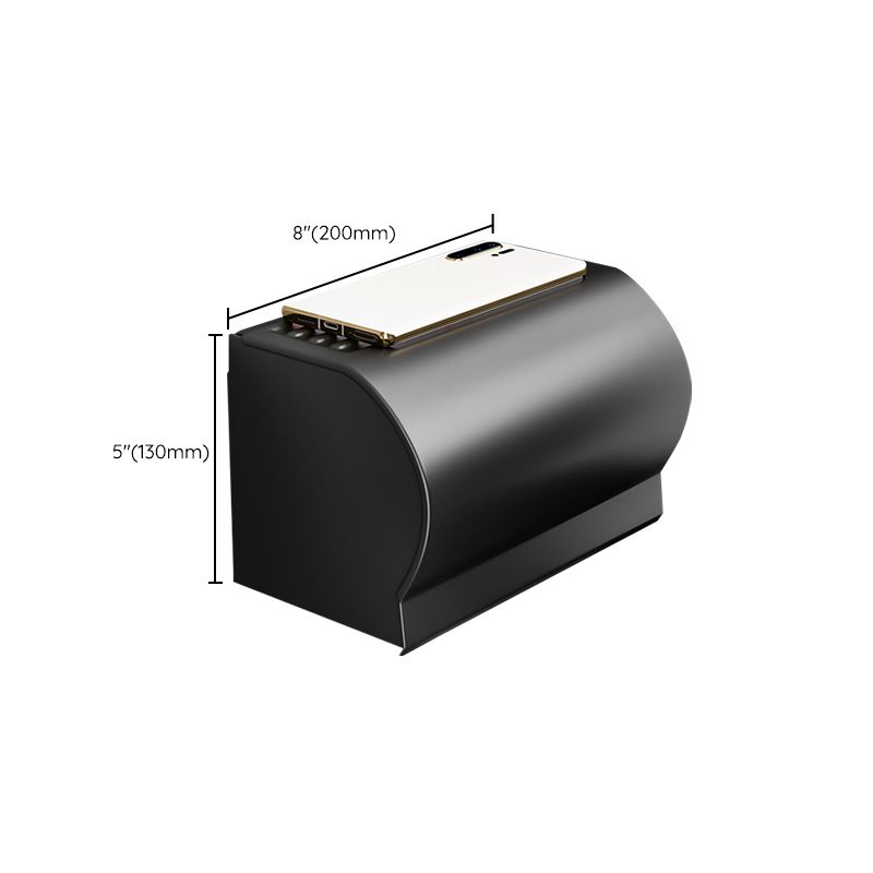 Lisslune | Black Aluminum Bathroom Accessory Set Modern Bathroom Shelf / Towel Bar & Paper Holder