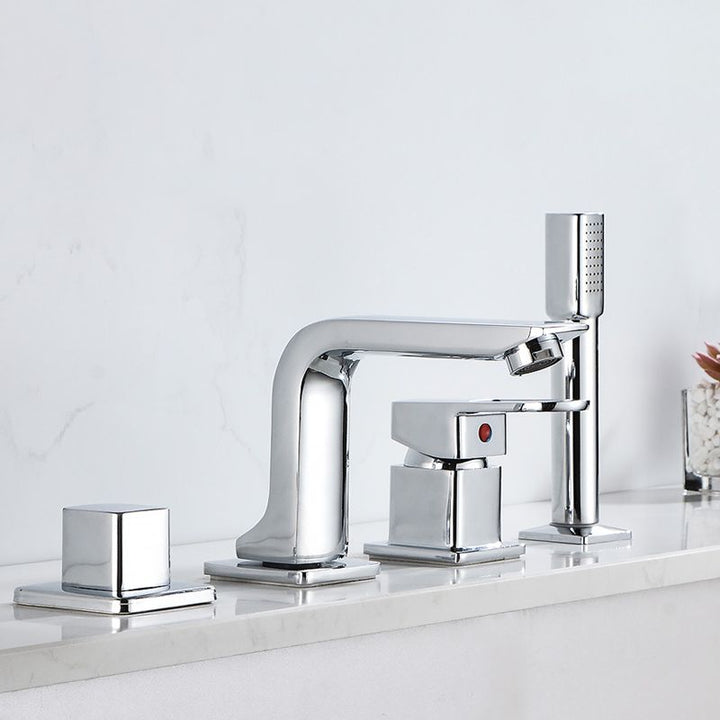 Lisslune | Bathroom Faucet Lever Handle Brass Hand Shower Sink Faucet
