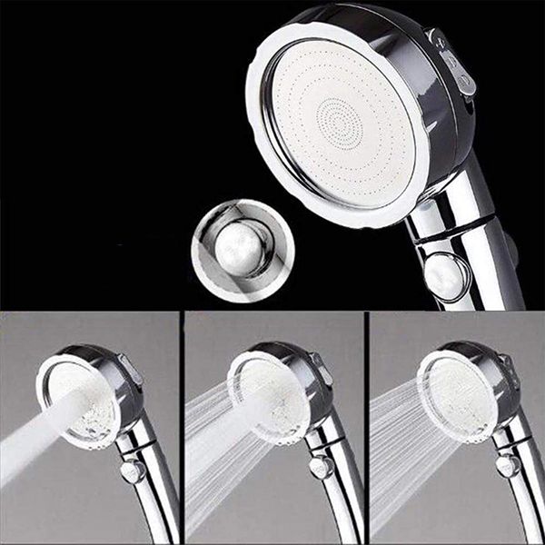 Lisslune | Contemporary Hand Shower Head Silver 3-Spray Pattern Wall Mounted Shower Head