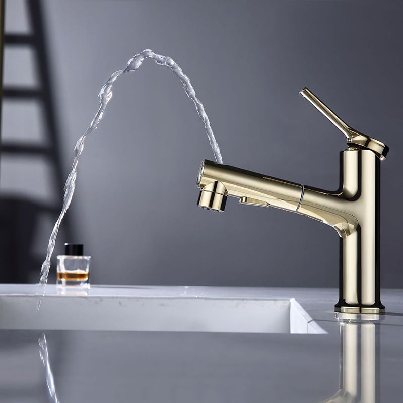 Lisslune | Modern Basin Faucet Copper Single Handle Low Arc Basin Faucet for Bathroom