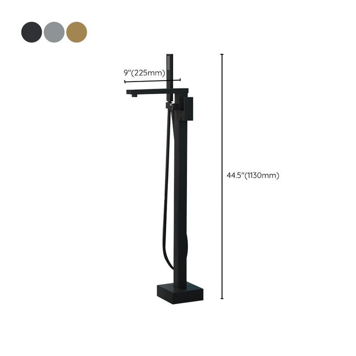 Lisslune | Modern Freestanding Bathtub Faucet Copper Floor Mounted Freestanding Bathtub Faucet