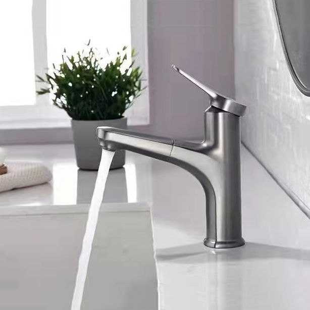 Lisslune | Modern Vessel Faucet Copper Single Lever Pull-Out Vessel Faucet