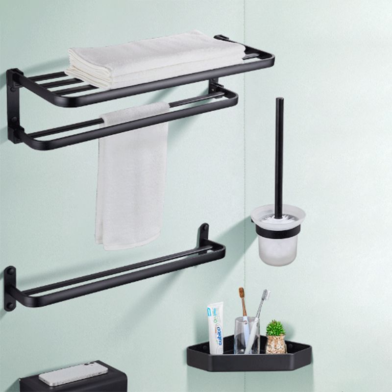 Lisslune | Modern Bathroom Accessory Set Matte Black/Grey Bathroom Shelf/Towel Holder & Paper Holder