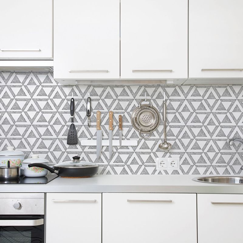 Lisslune | PVC Peel & Stick Tile Kitchen waterproof splash guard Peel and Stick Wall Tile Set of 18
